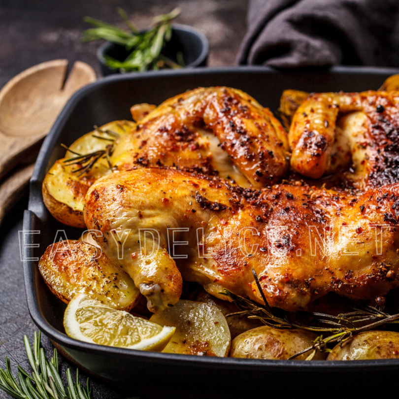 Recette marmiton Poulet Rôti au Citron et Romarin