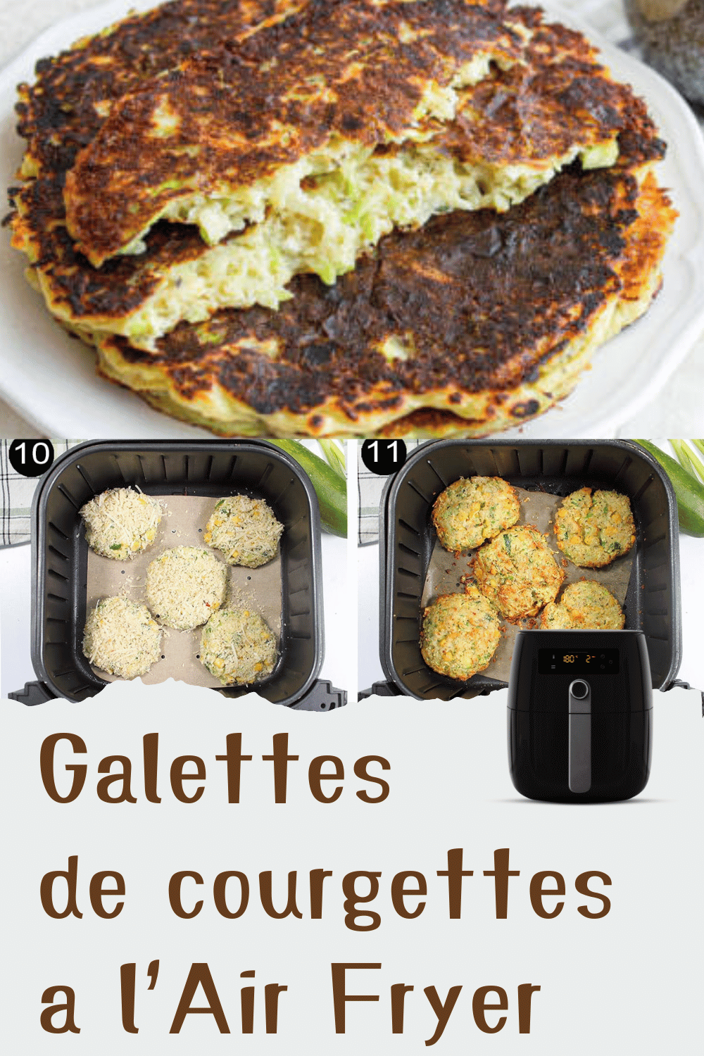 Galettes de courgettes au Air Fryer