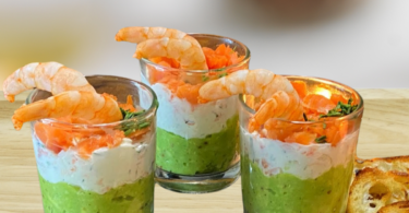 recette de noel Verrines aux avocats et crevettes