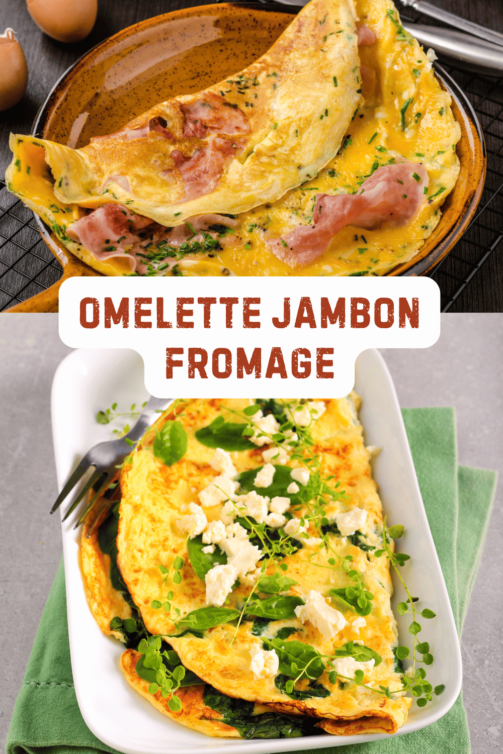 Omelette jambon-fromage