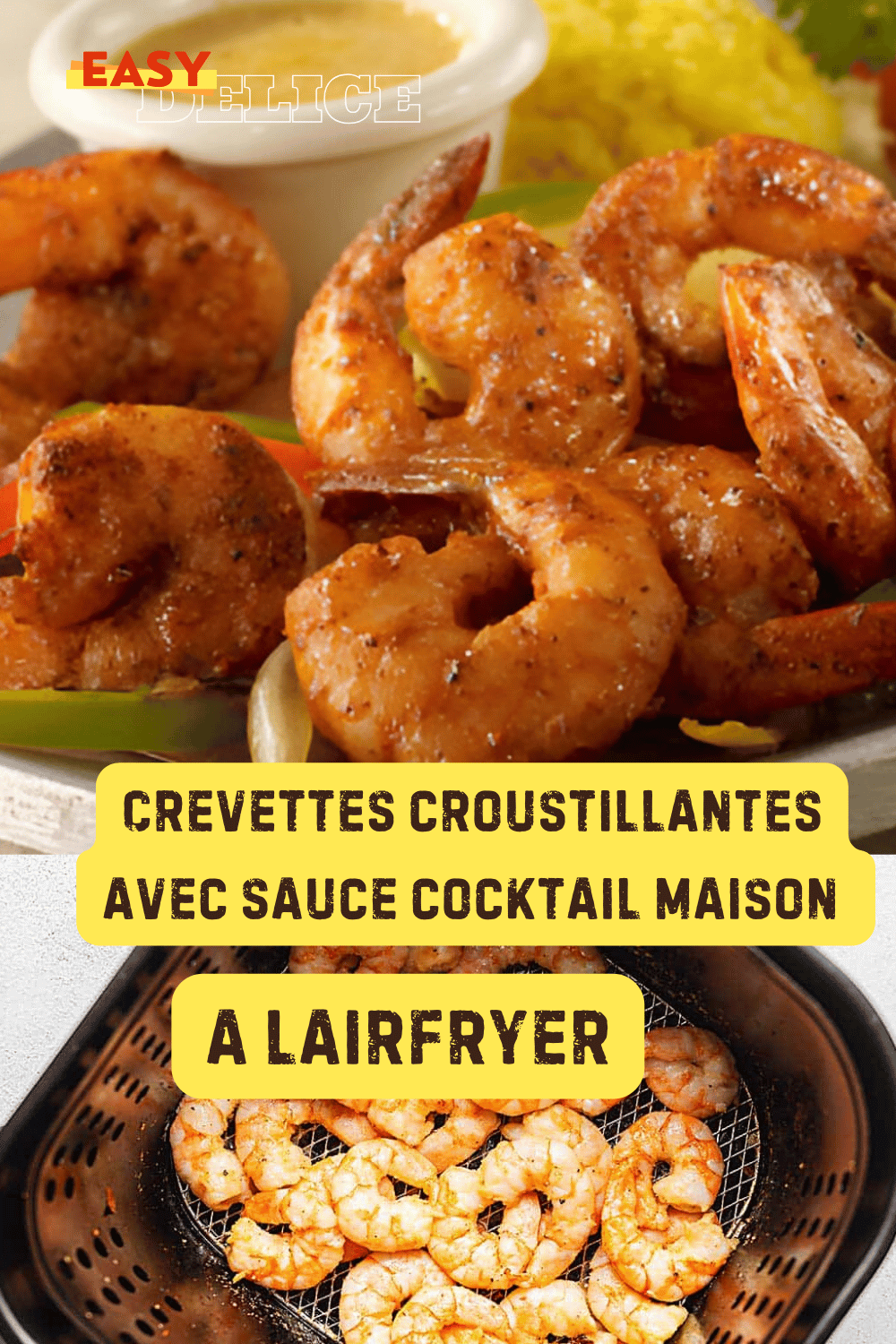 Crevettes croustillantes avec sauce cocktail maison a lairfryer