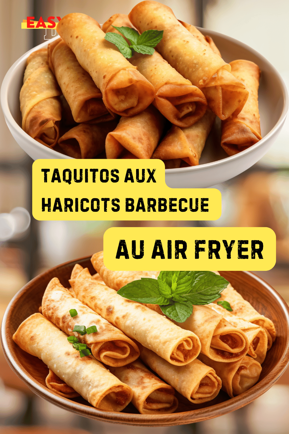 Taquitos aux Haricots Barbecue au Air Fryer