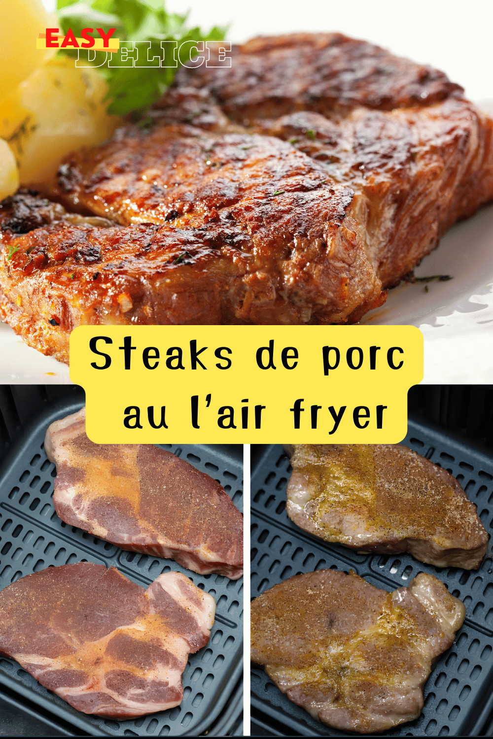 Steaks de porc à l'air fryer