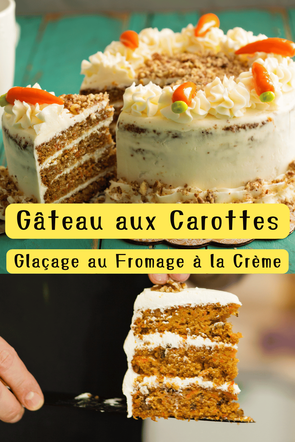 Gâteau aux Carottes avec Glaçage au Fromage à la Crème
