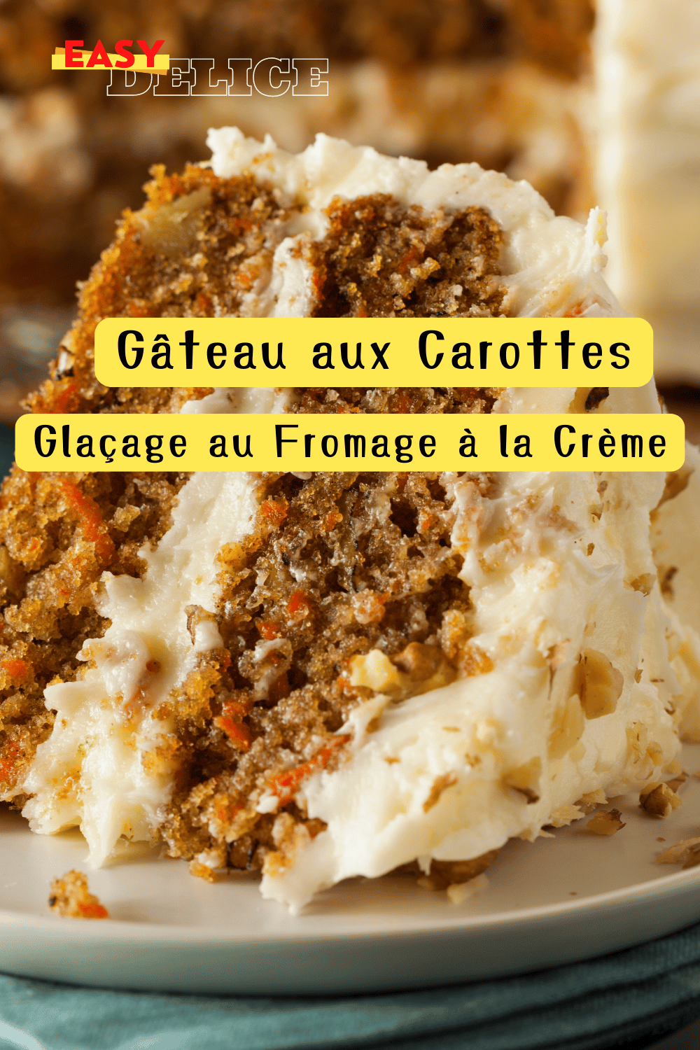 Gâteau aux Carottes avec Glaçage au Fromage à la Crème
