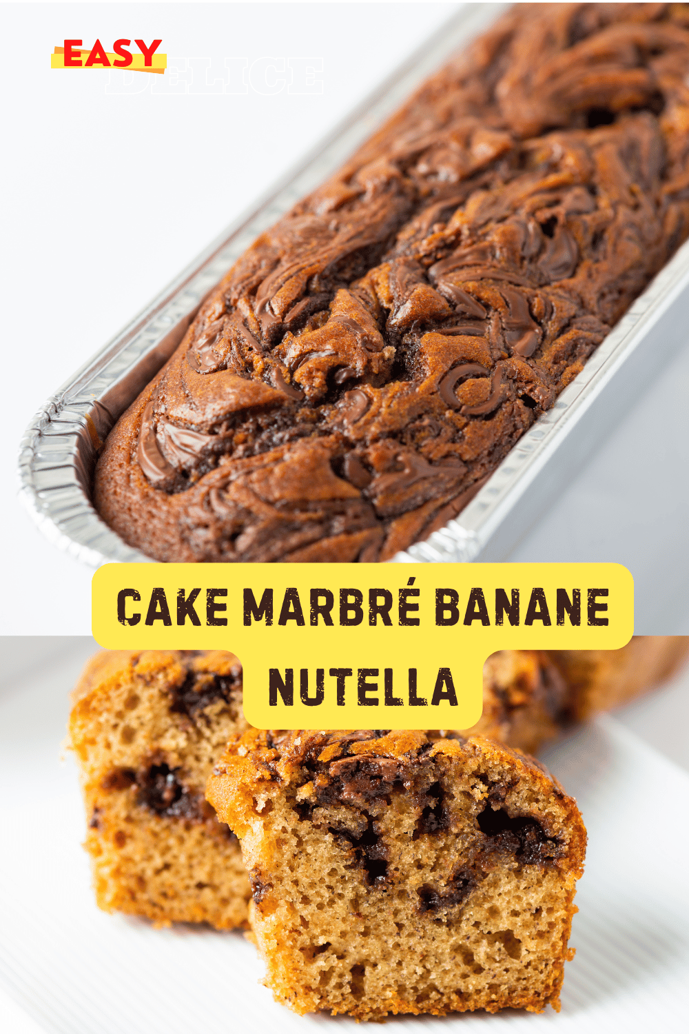 Cake marbré banane Nutella