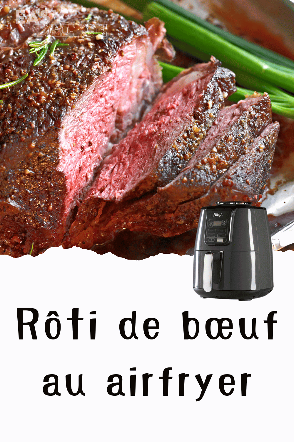 Rôti de bœuf parfaitement cuit, tranché et accompagné de légumes grillés.