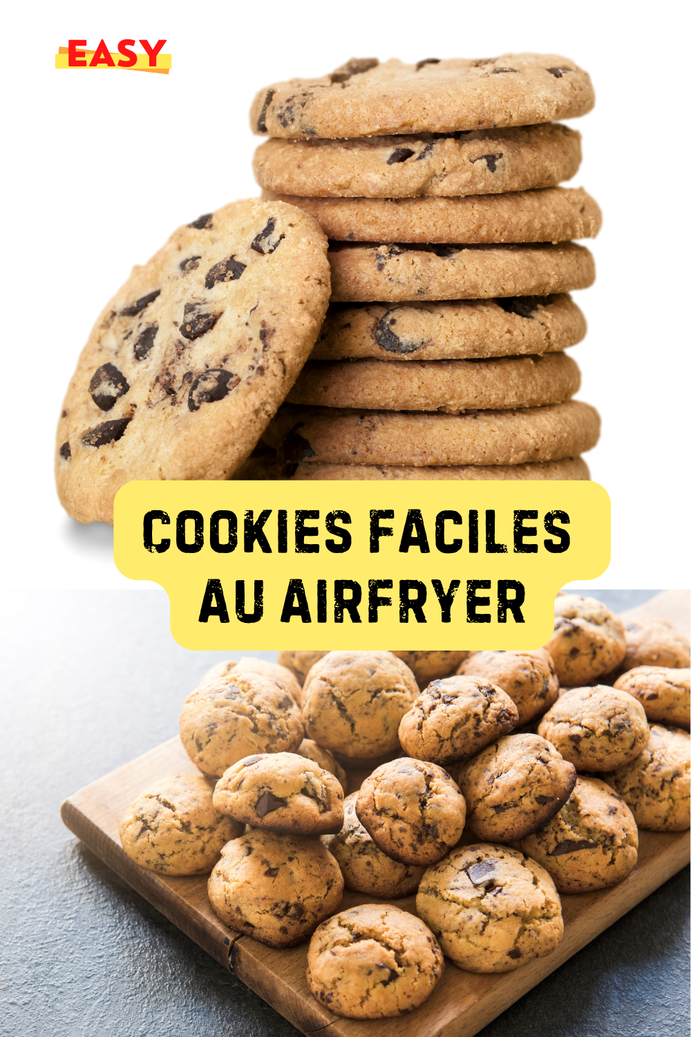 Cookies dorés et moelleux cuits au Airfryer, prêts à être dégustés.