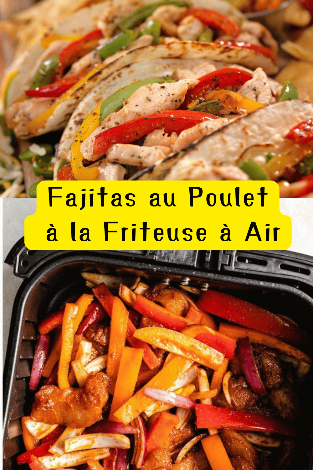 Fajitas au poulet croustillantes avec légumes grillés et tortillas.