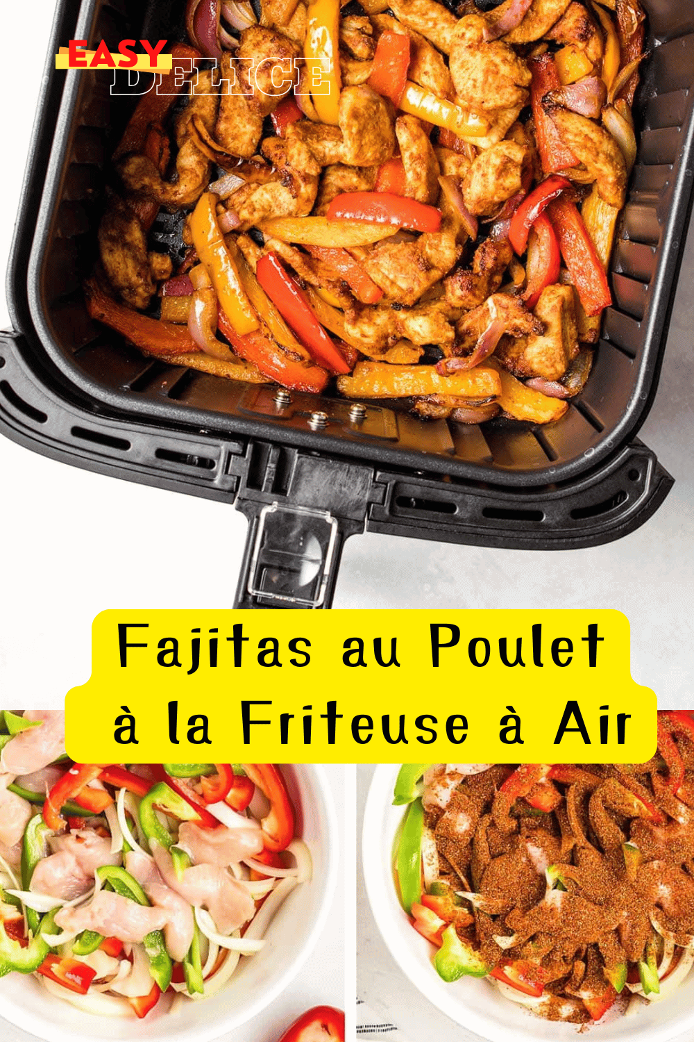 Fajitas au poulet croustillantes avec légumes grillés et tortillas.