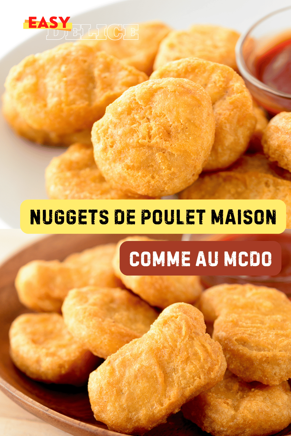 Nuggets de poulet maison dorés et croustillants, accompagnés de sauce barbecue et de salade.