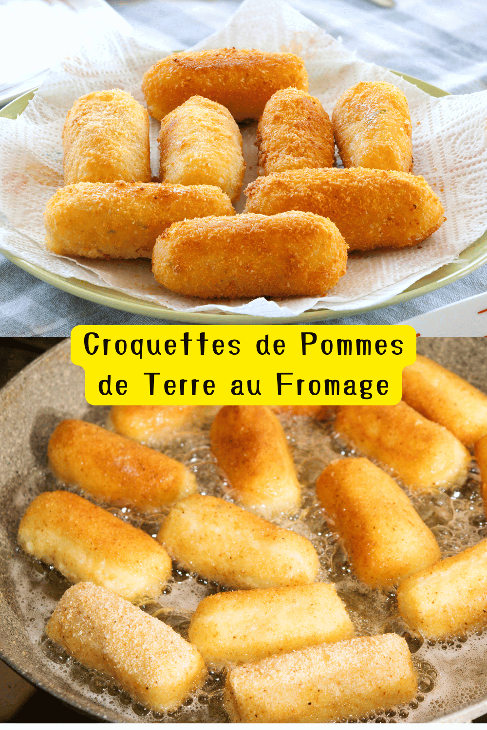 Croquettes de pommes de terre dorées et croustillantes avec un cœur de fromage fondant.