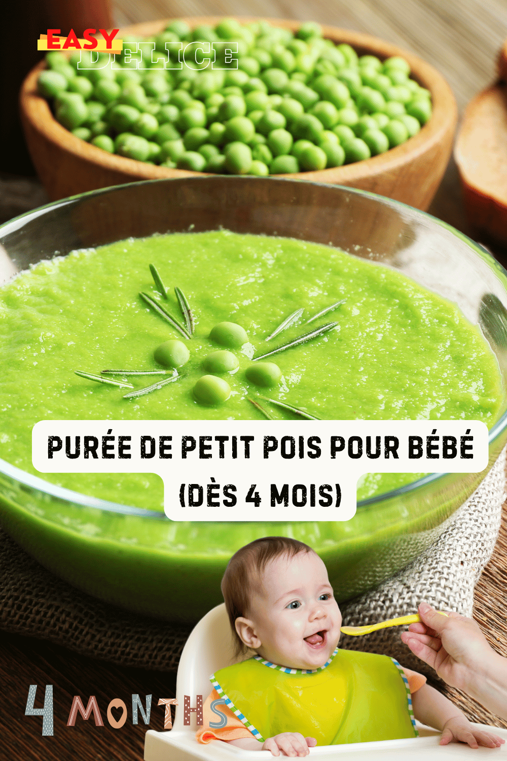 Purée de PETIT POIS pour Bébé (dès 4 mois) 