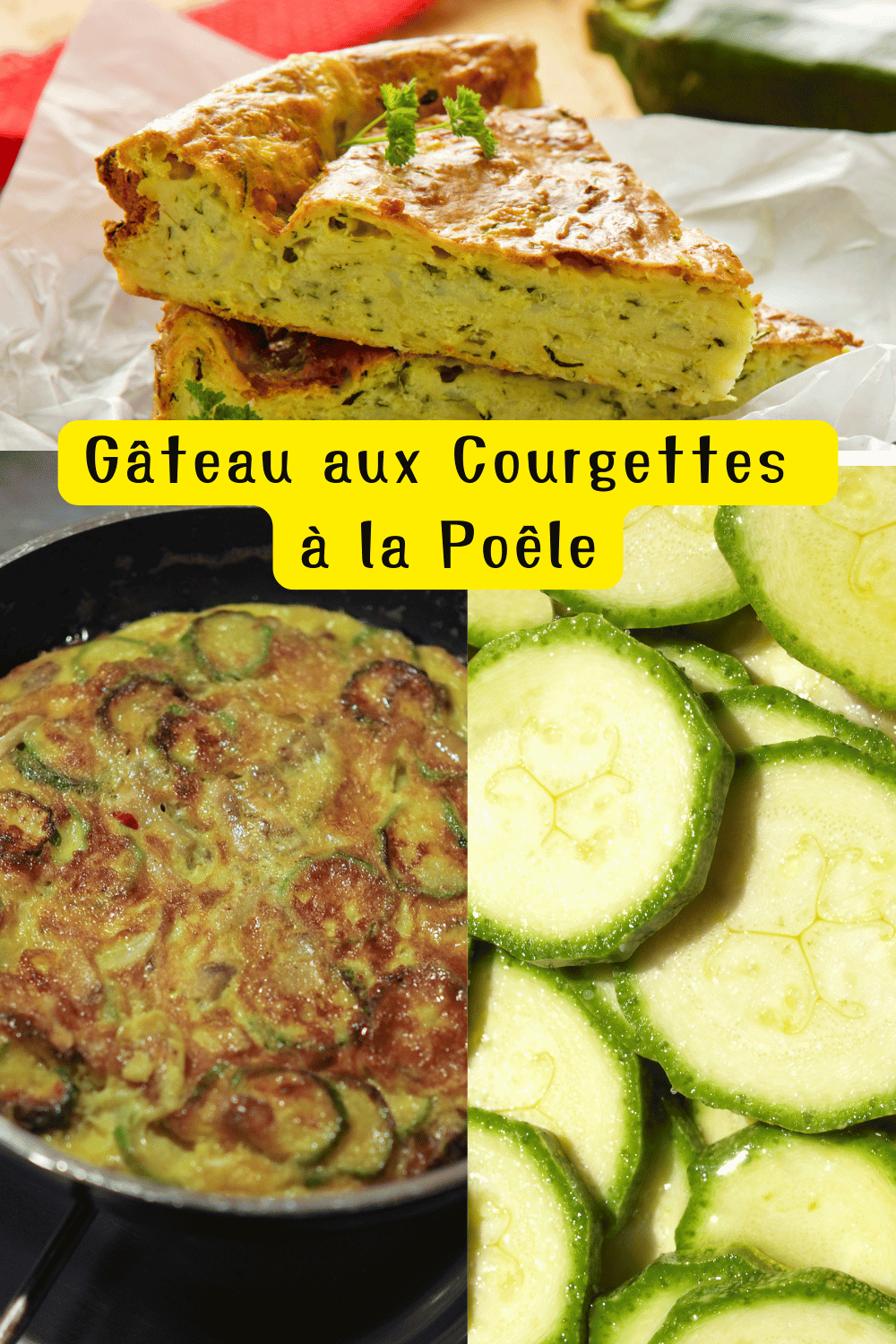 Gâteau moelleux aux courgettes doré, cuit à la poêle et servi sur une assiette