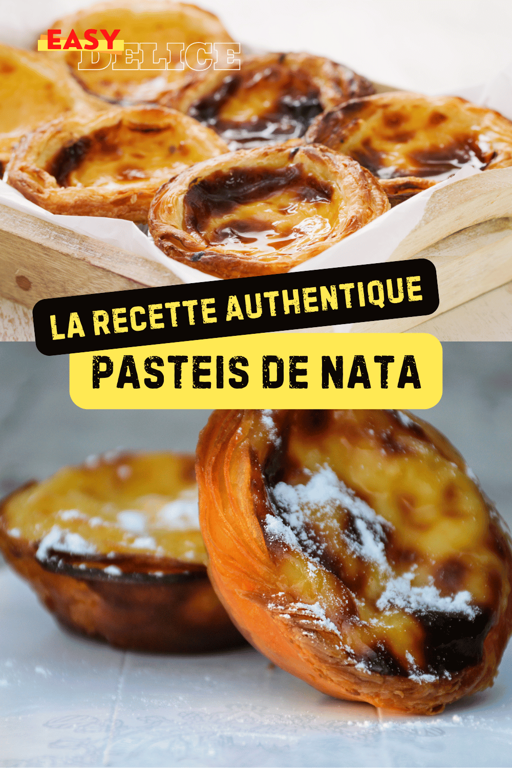 Pasteis de nata dorés et crémeux avec une touche de cannelle, prêts à être dégustés