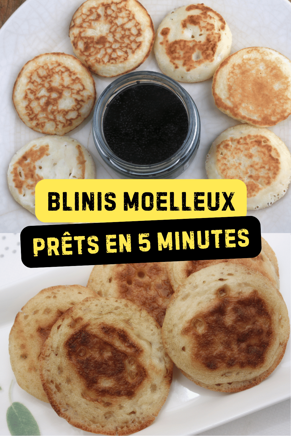 Blinis moelleux dorés et garnis de crème et saumon, prêts en 5 minutes