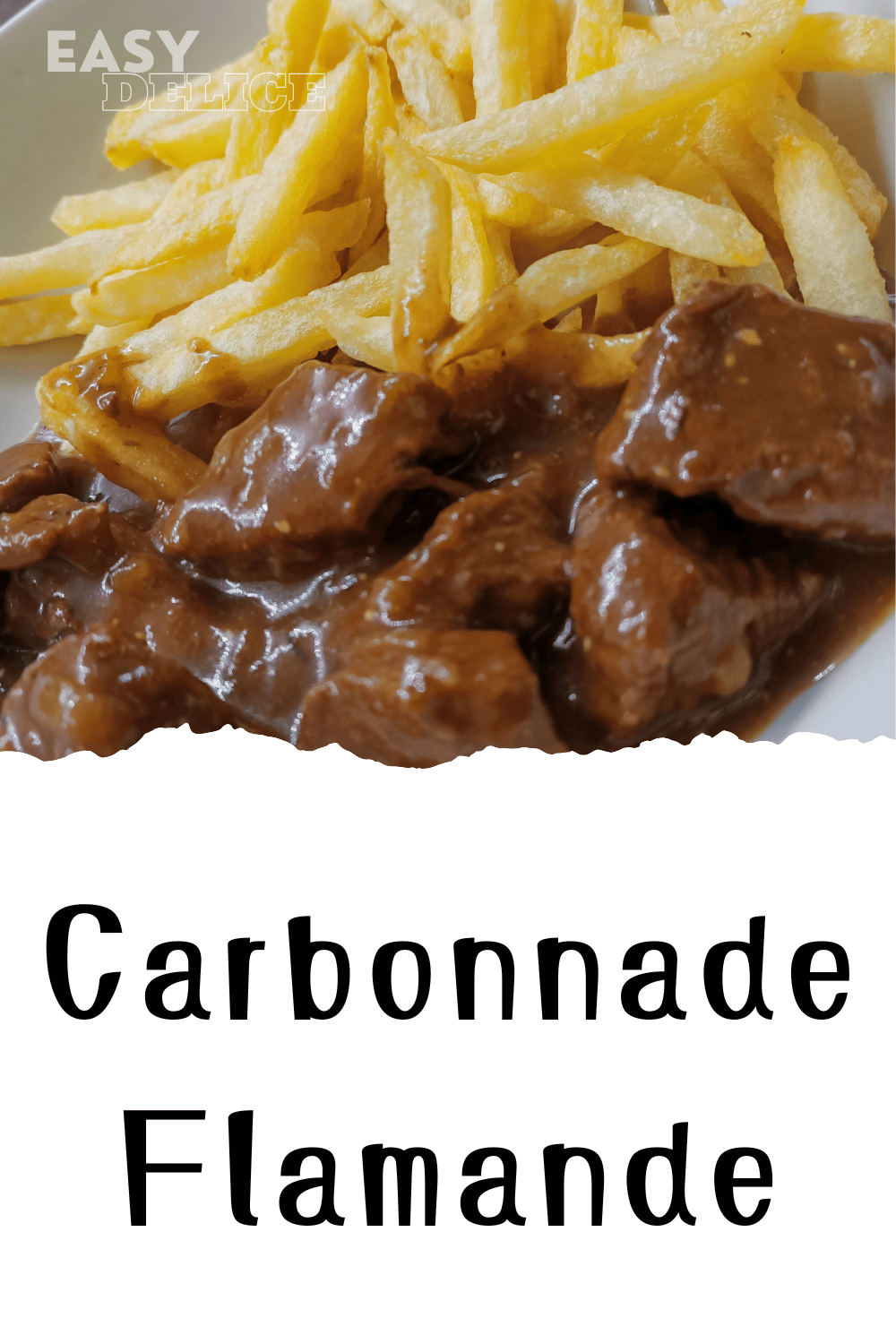 Carbonnade flamande mijotée, servie avec des frites croustillantes et une bière belge.