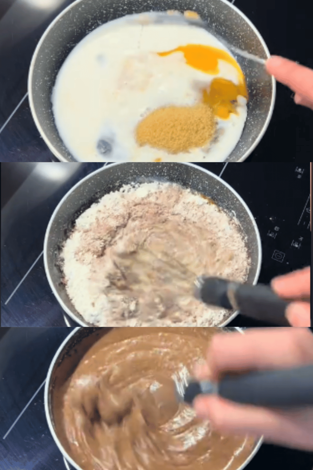 Gâteau au chocolat moelleux cuit à la poêle avec une texture fondante.

