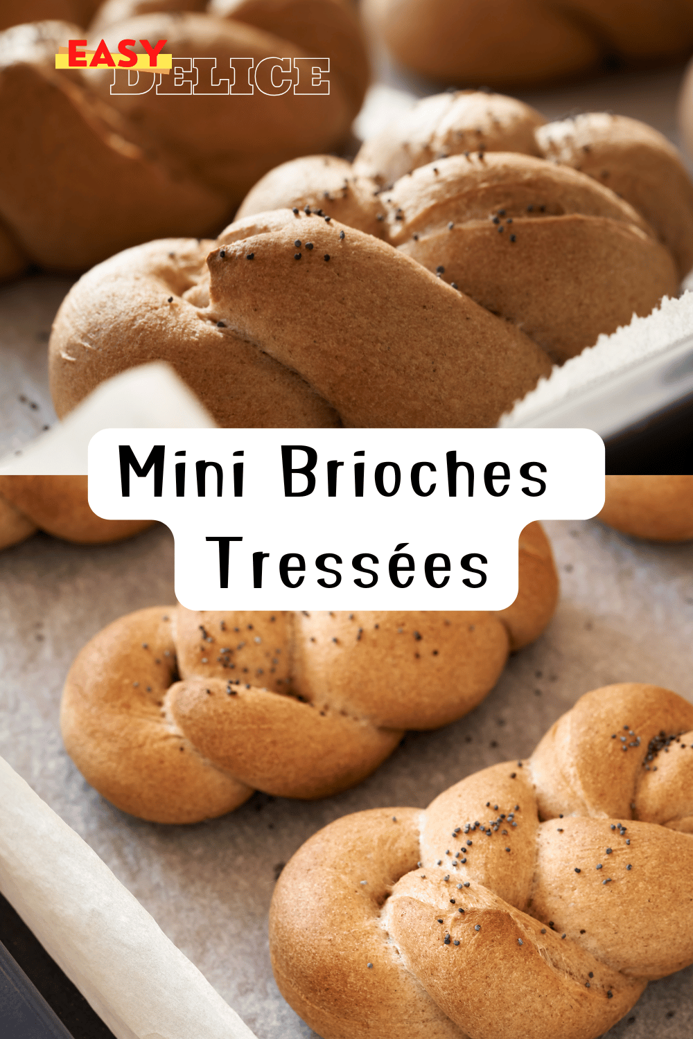 Mini brioches tressées dorées, moelleuses et délicatement dorées, servies sur une assiette.