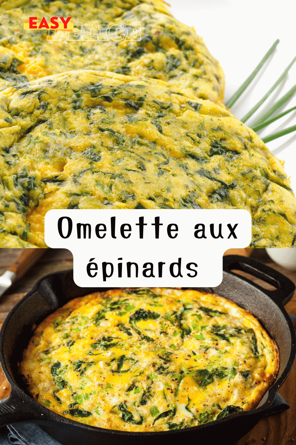 Omelette aux épinards dorée et garnie pour un repas équilibré