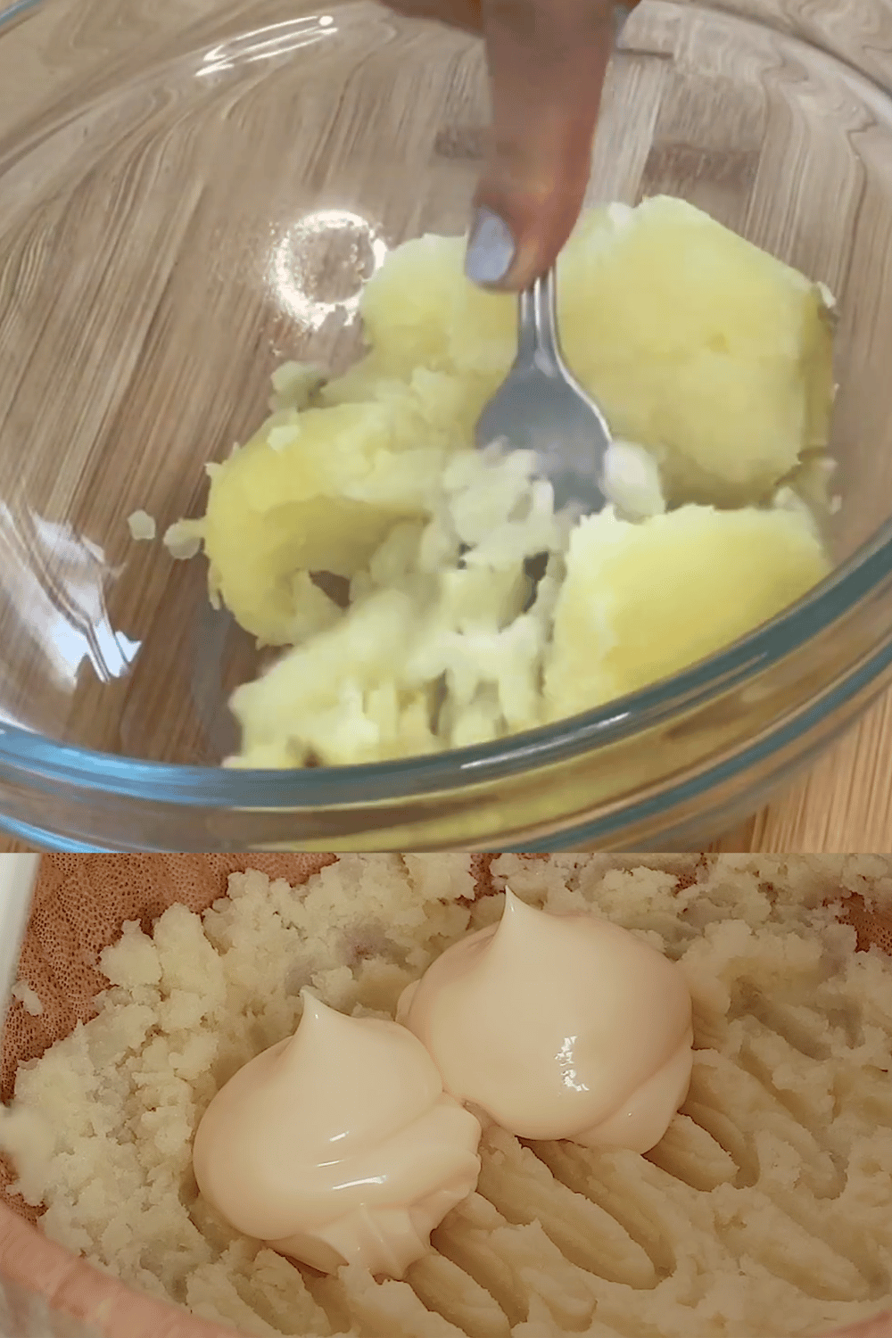 Pain de pommes de terre farci de fromage fondu, servi chaud et moelleux.