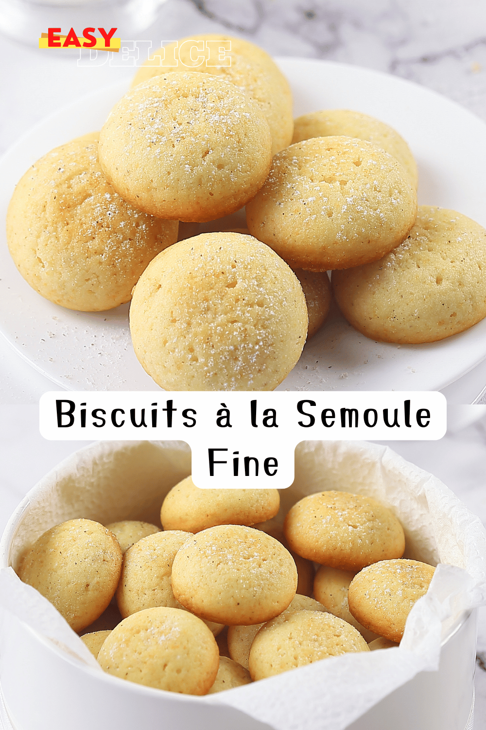 Biscuits à la semoule fine dorés et croustillants dans une assiette