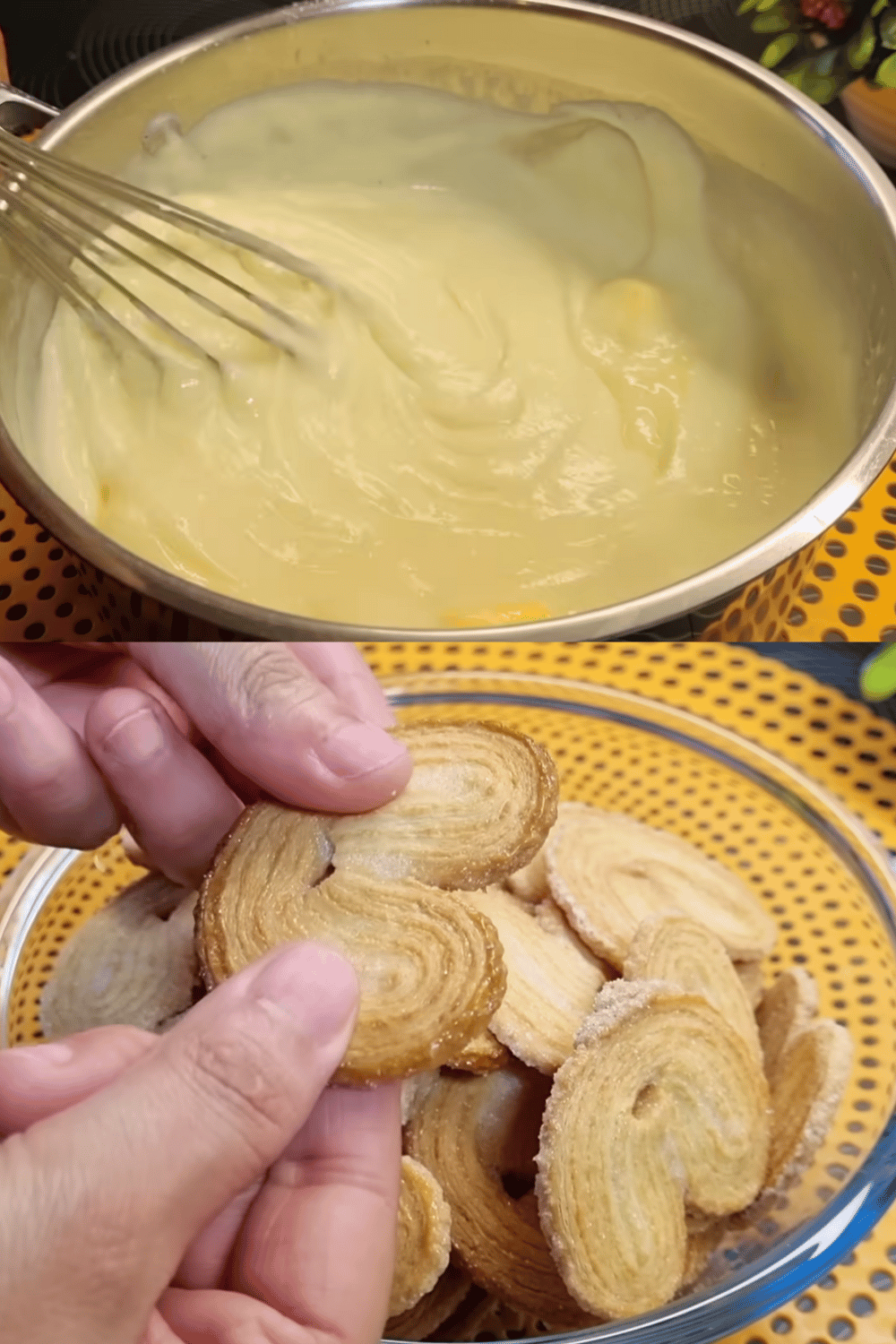 Gâteau Napoléon sans cuisson, monté avec des couches de biscuits feuilletés et une crème onctueuse, décoré de miettes dorées.