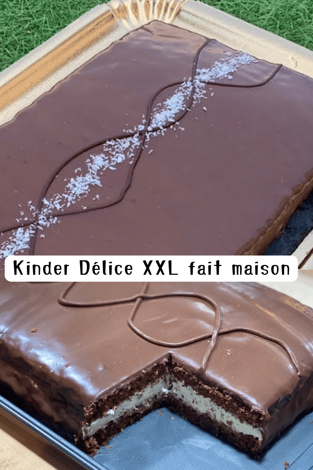  Kinder Délice XXL maison avec génoise au chocolat, crème mascarpone et glaçage gourmand

