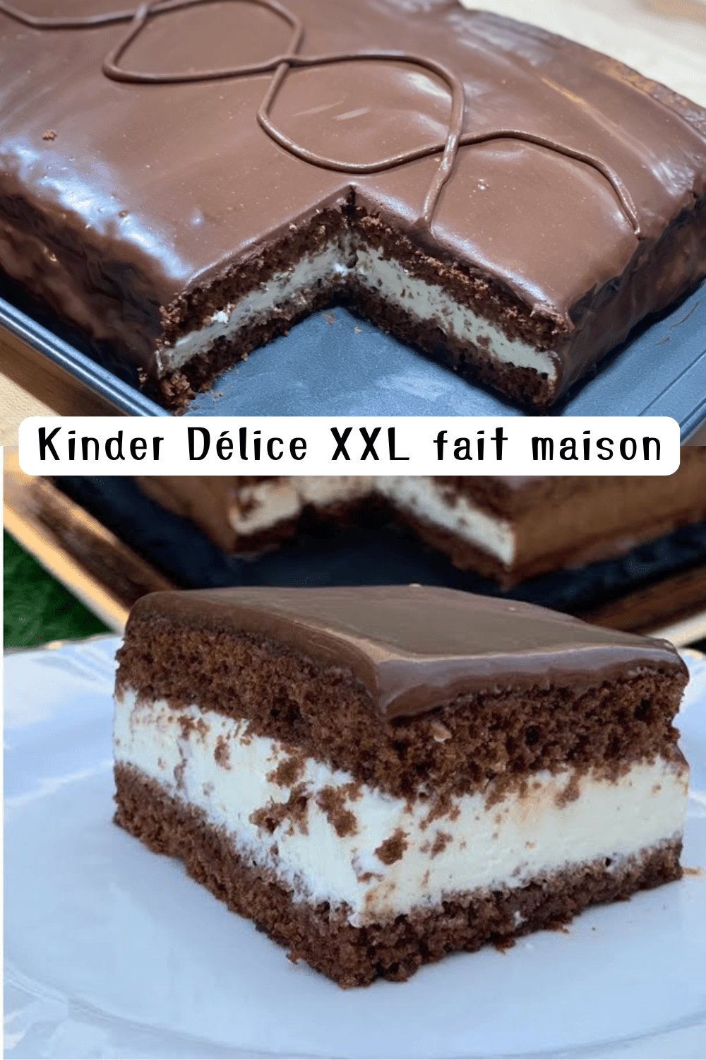  Kinder Délice XXL maison avec génoise au chocolat, crème mascarpone et glaçage gourmand

