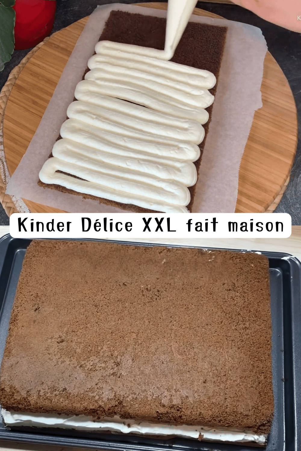  Kinder Délice XXL maison avec génoise au chocolat, crème mascarpone et glaçage gourmand

