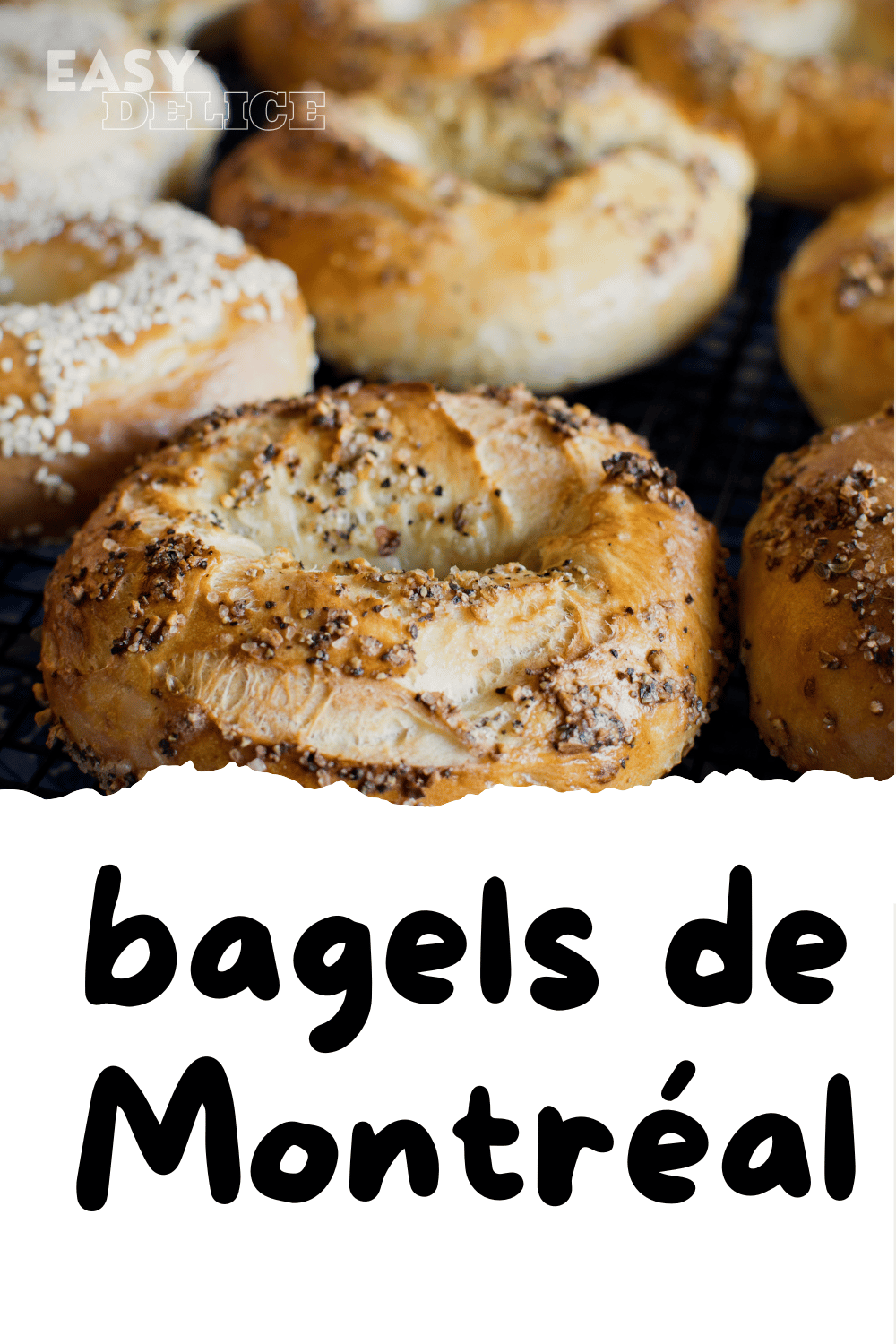 Bagels de Montréal dorés et garnis de graines de sésame