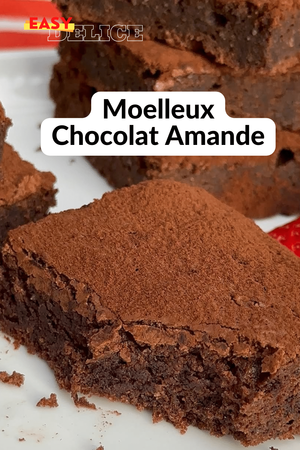 Moelleux chocolat amande sans beurre ni farine, idéal avec un verre de lait