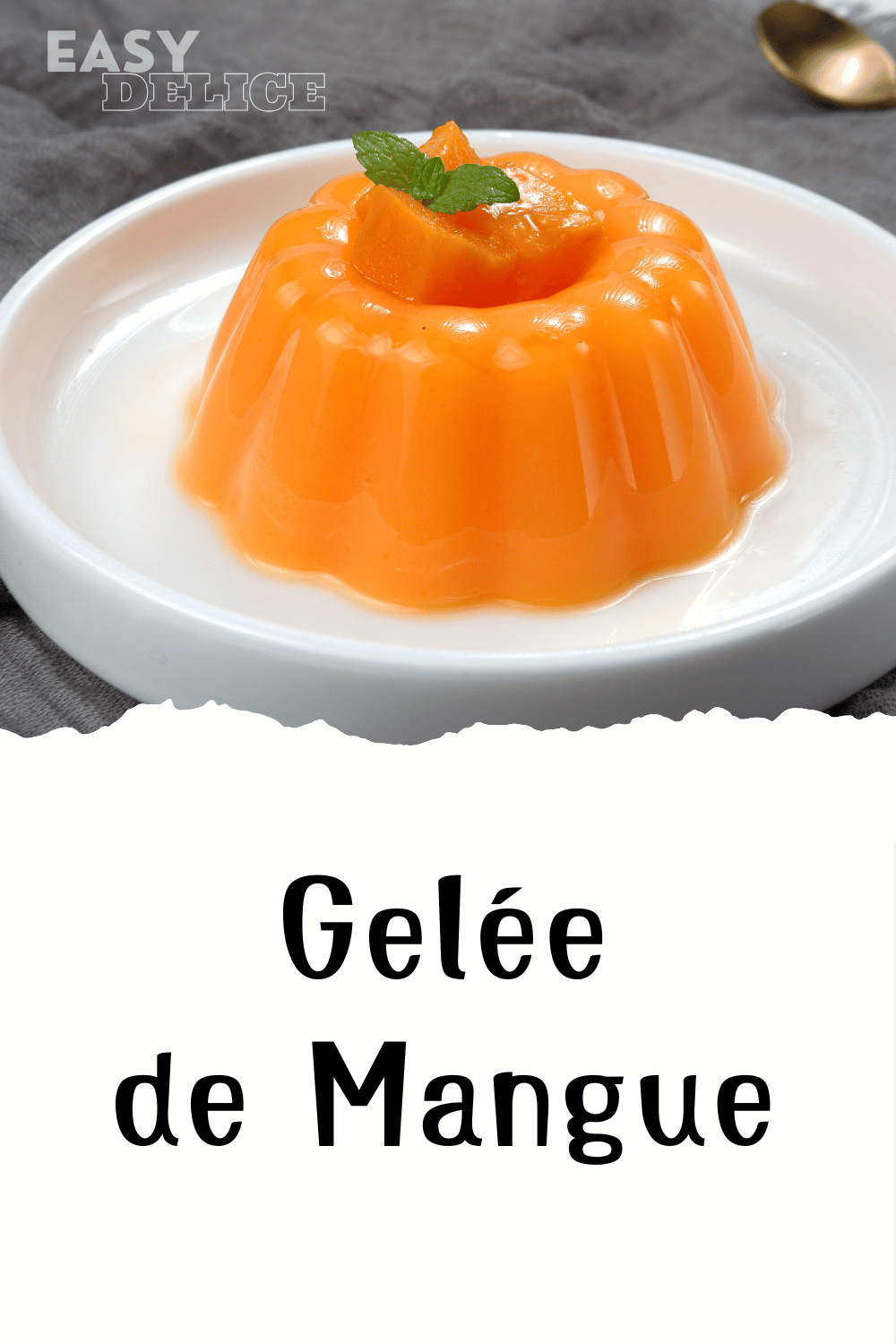 Gelée de mangue simple et délicieuse sur une assiette élégante