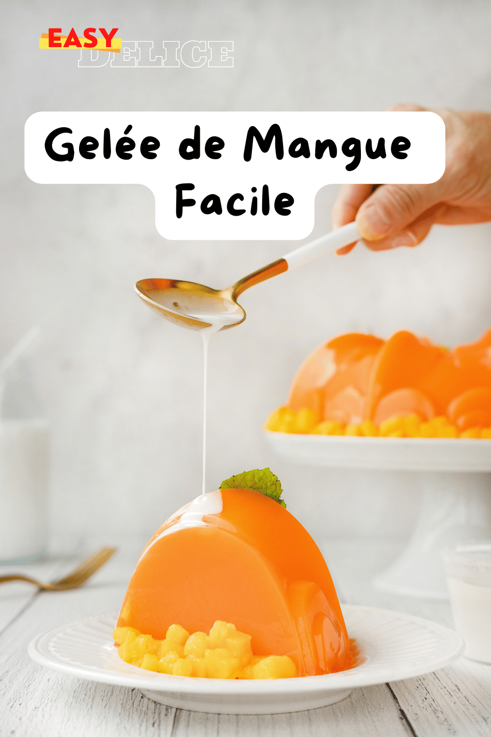 Gelée de mangue simple et délicieuse sur une assiette élégante