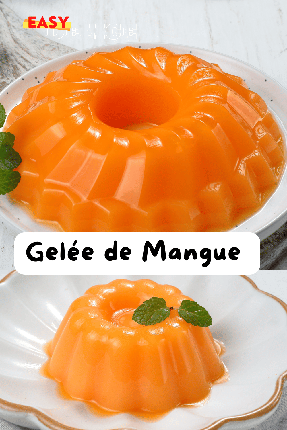 Gelée de mangue simple et délicieuse sur une assiette élégante