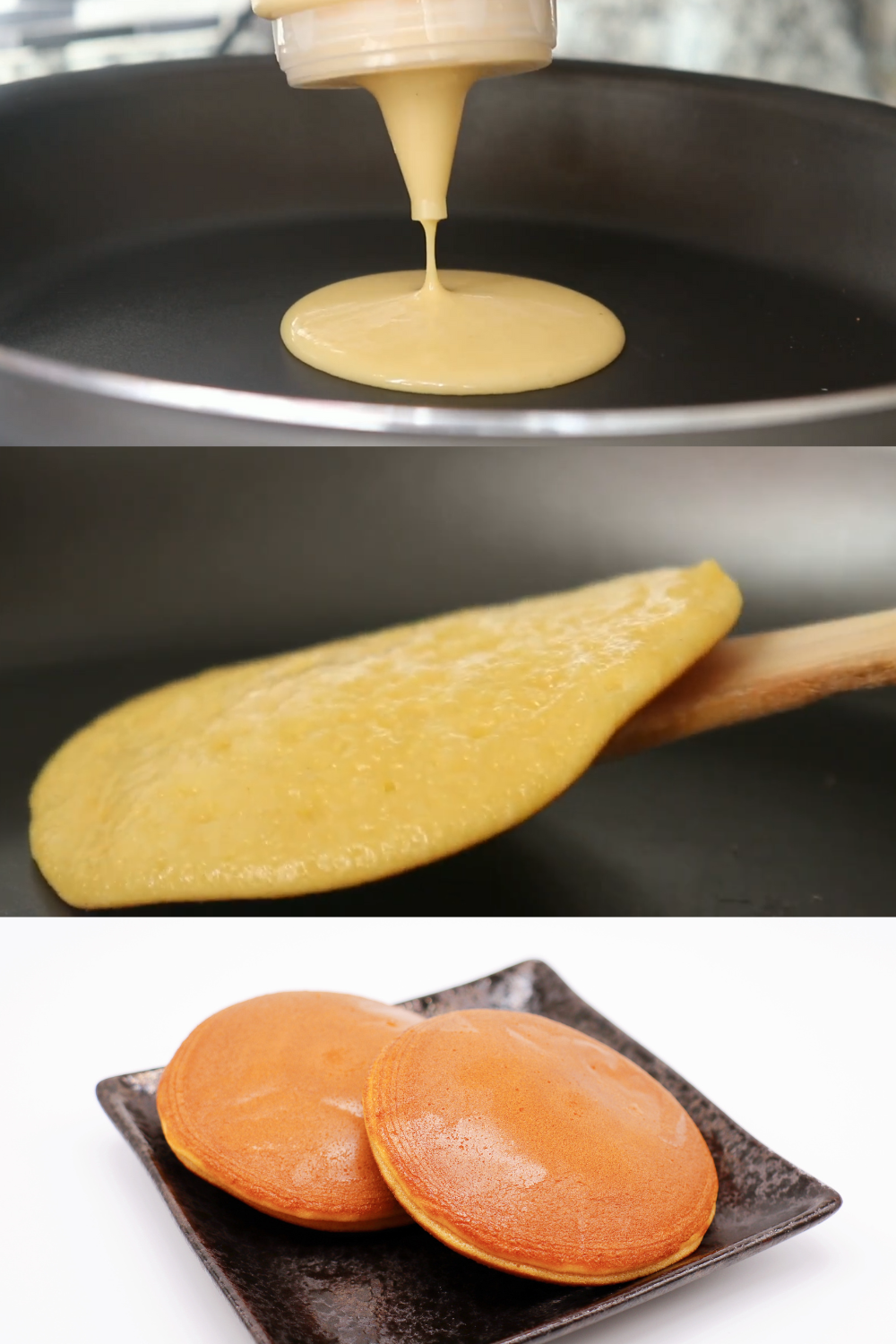 Dorayaki moelleux garnis de pâte de haricot rouge, disposés sur une assiette japonaise traditionnelle