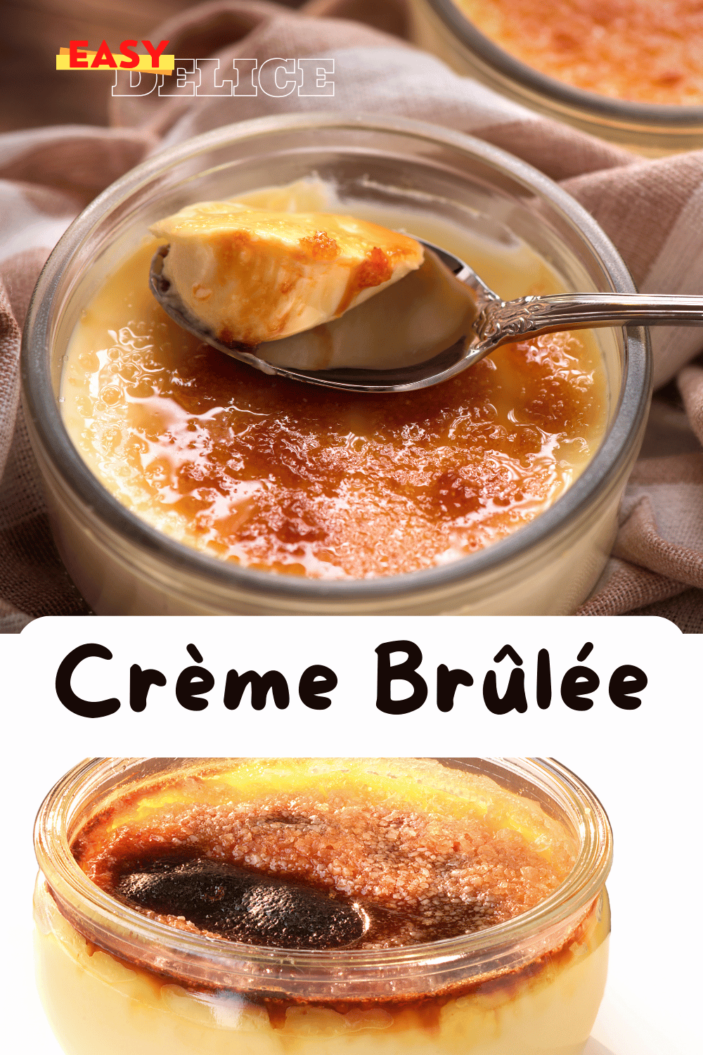 Crème brûlée maison avec une croûte dorée et caramélisée parfaitement réalisée