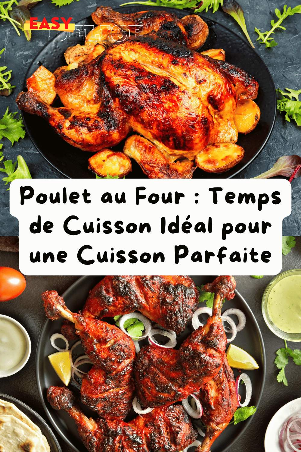 Poulet rôti au four doré et croustillant avec herbes aromatiques