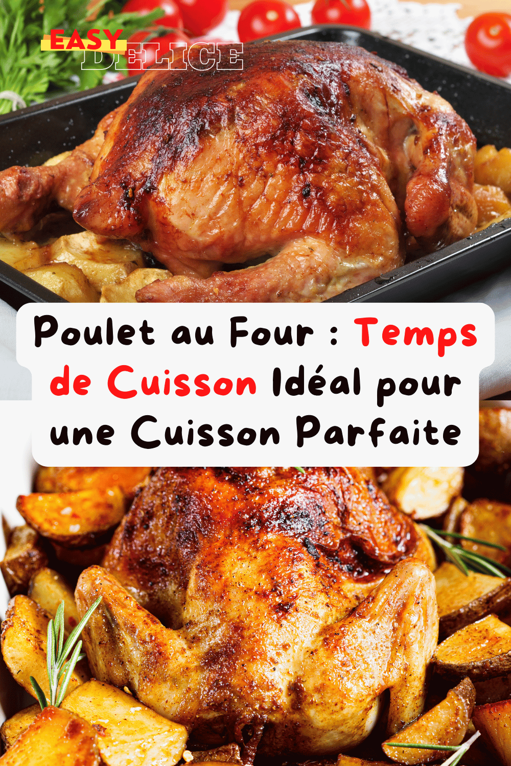 Poulet rôti au four doré et croustillant avec herbes aromatiques