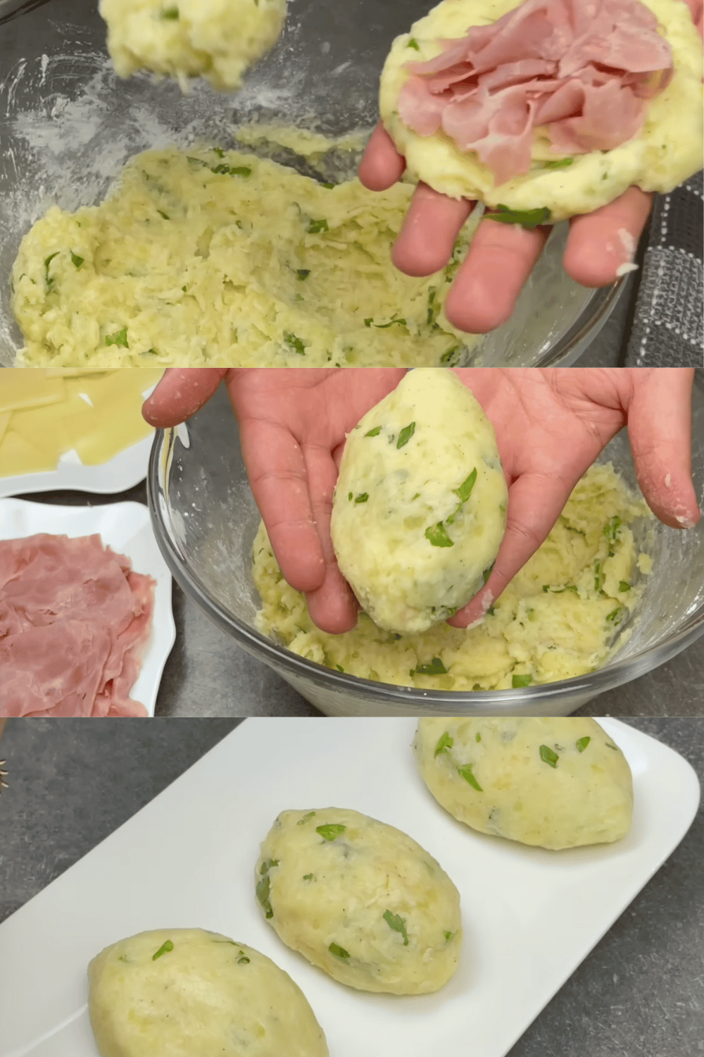 Pommes de terre farcies dorées et croustillantes, prêtes à être servies avec une salade verte.