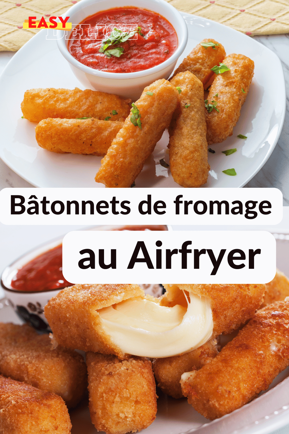 Bâtonnets de fromage au Airfryer dorés et croustillants