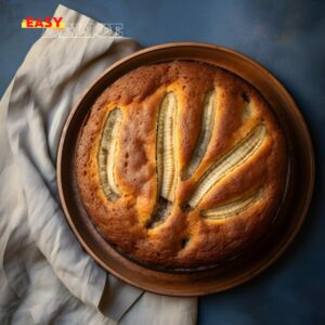 Gâteau aux bananes moelleux, cuit à la poêle, avec une belle caramélisation.