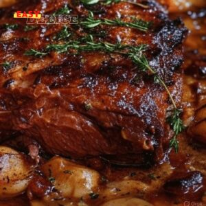 Épaule d'Agneau Confit au Four à l'Ail, au Miel et à la Moutarde