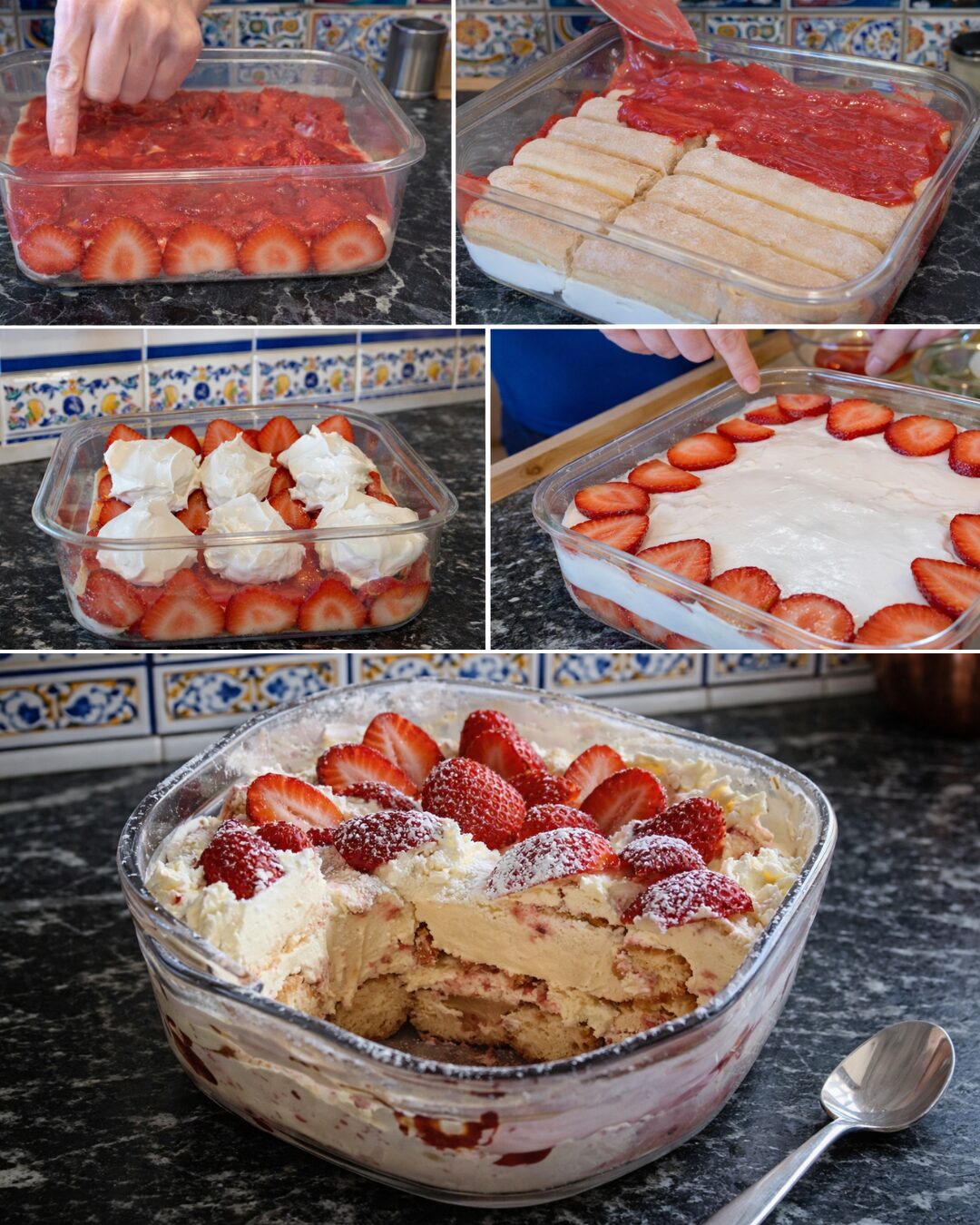 Jordbærkage i tiramisu-stil