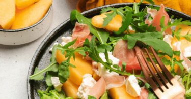 Salade de Melon, Feta et Jambon de Parme
