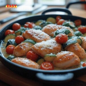 Émincé de Poulet aux Courgettes et Tomates Cerises