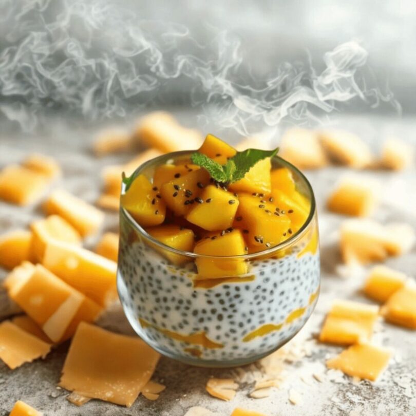 Pudding de Chia à la Noix de Coco et Mangue