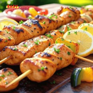 Brochettes de Poulet Mariné au Citron et Herbes