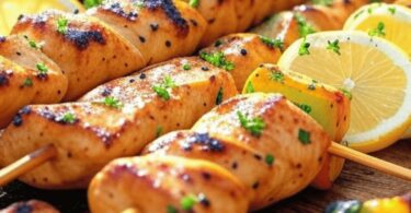 Brochettes de Poulet Mariné au Citron et Herbes