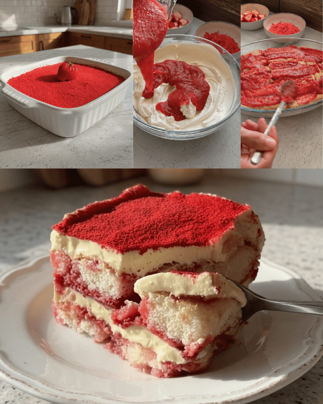 Tiramisu aux Fraises Façon Pâtisserie